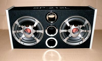 Spider SP-212L Auto Power 2x 12'' Dual Subwoofer Bass box 2000W 20-500Hz 4Ohm Sch