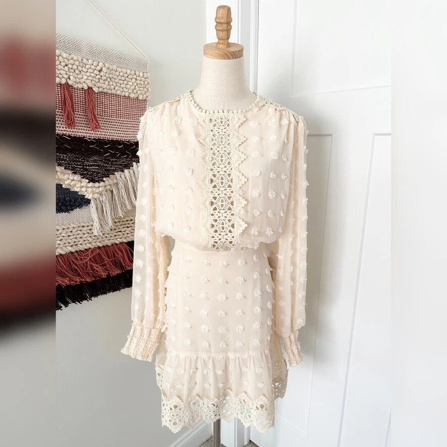 Cream 2025 embroidered dress