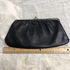 VINTAGE BLACK PEBBLED LEATHER CLUTCH/HANDBAG