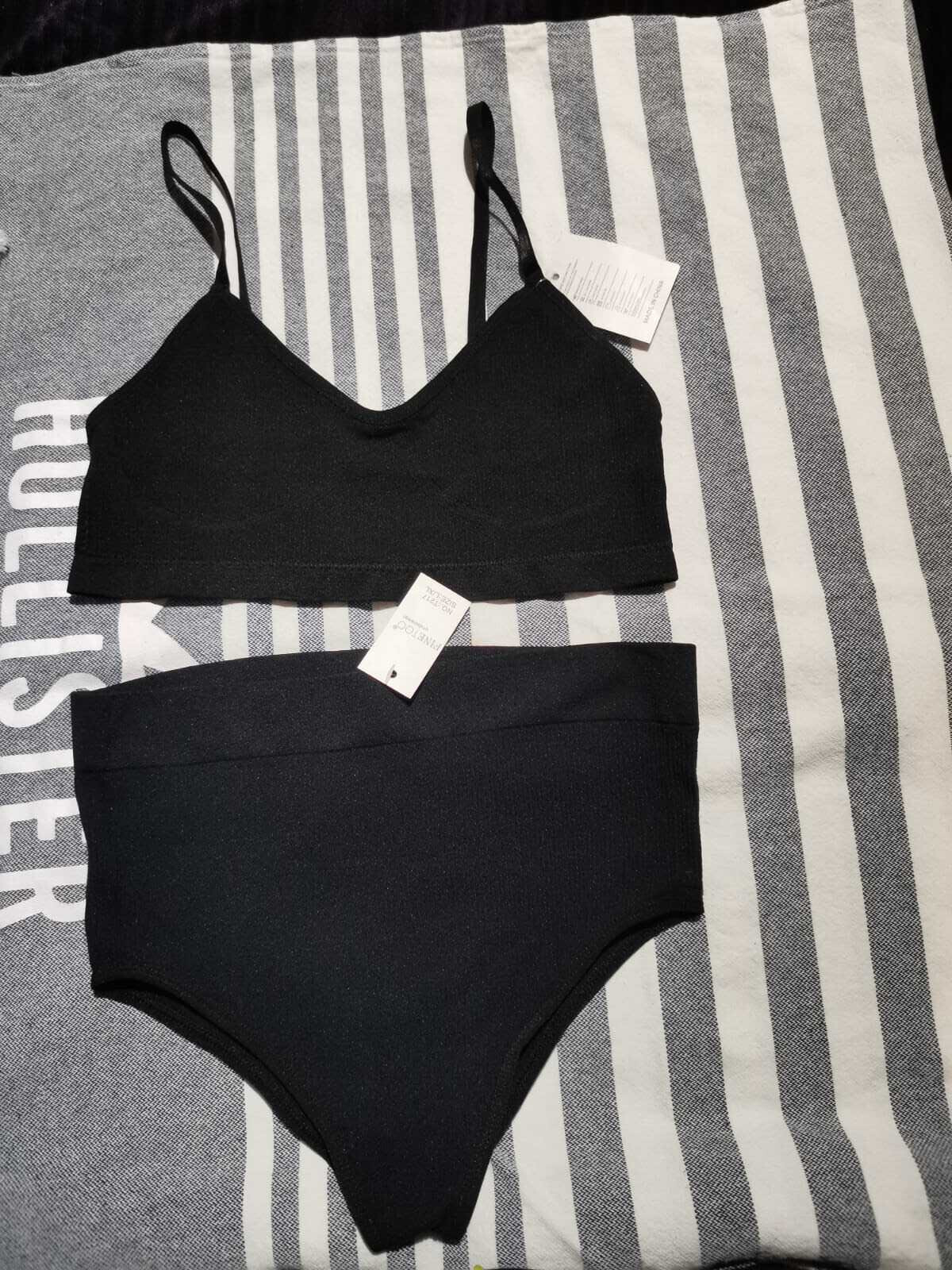 Seamless Sports Bra Set Thong Bralette Crop Tops Lingerie Underwear size 8 10 m-image