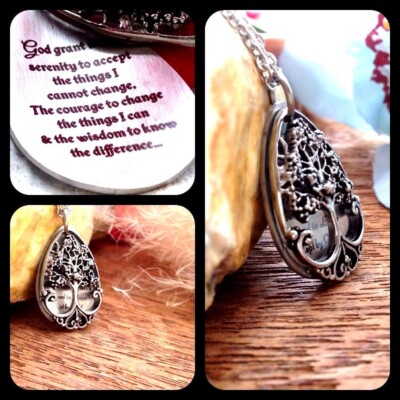 Geschenke für Nan Nanny Halskette Silber Kette Schwarz Freitag Weihnachtsbaum des Lebens