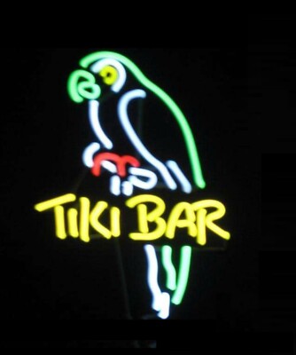 Tiki Bar Palm Beer 20''x16'' Neon Sign Light Lamp Decor Wall Handmade With Dimmer
