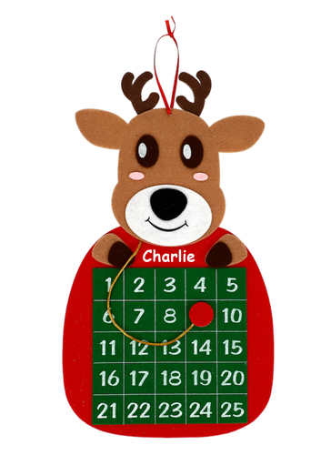 Personalized Reindeer Christmas Advent Calendar for Kids - Picture 2 of 2