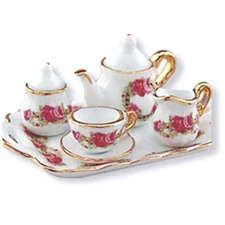 Tea Set/1 Roseband 1.621/5 Reutter Porcelain Dollhouse Miniature