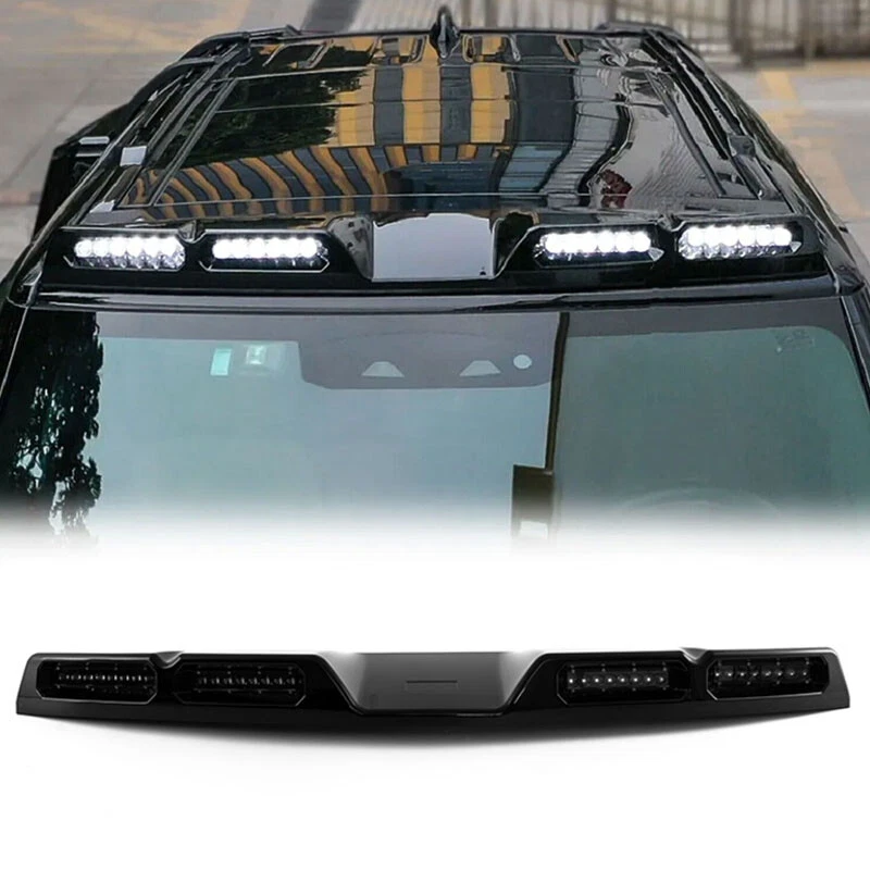 GLOSS BLACK LED DRL ROOF TOP LIGHT BAR FOR LAND ROVER DEFENDER 90 110 2020-23 UK - Image 2 of 4