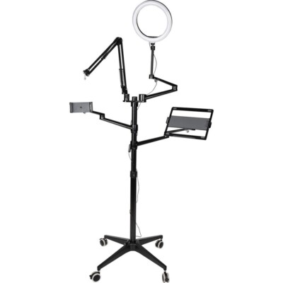 Gator Frameworks 5-in-1 Mobile Content Creator Streaming Stand with Tripod Base