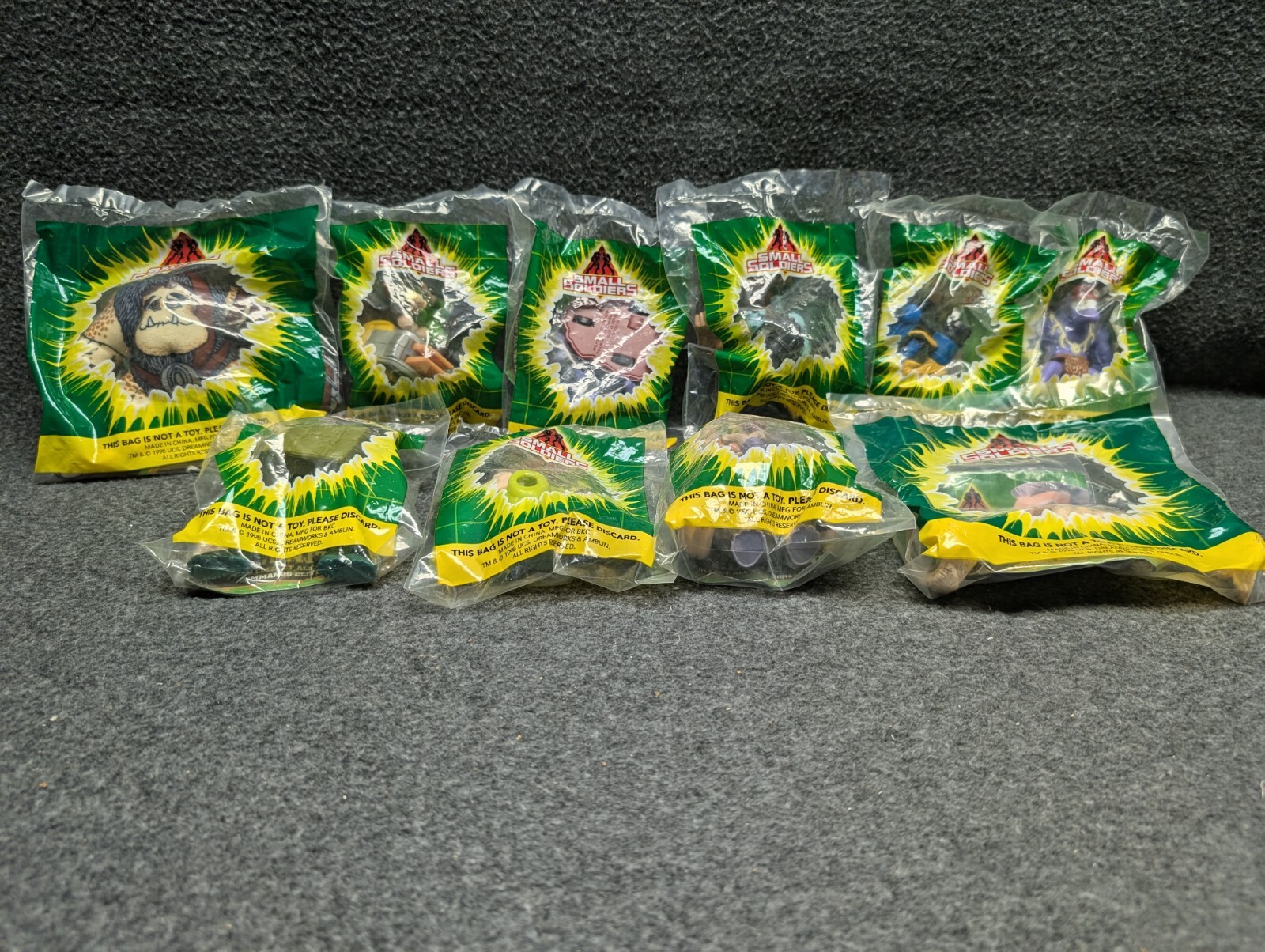 1998 Burger King Small Soldiers Toys Set - 10 Pieces 5 Commandos 5 Gorgonites