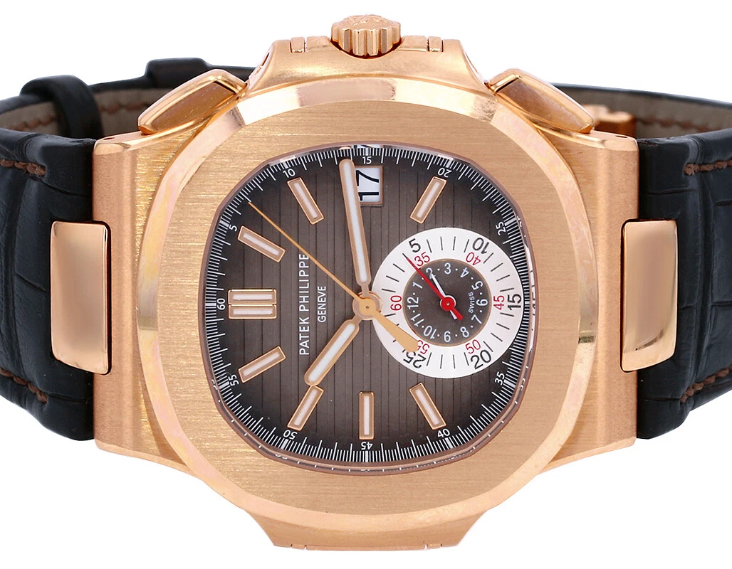 Patek Philippe — Patek Philippe Nautilus 5980R-001 40MM Rose Gold With Leather Strap