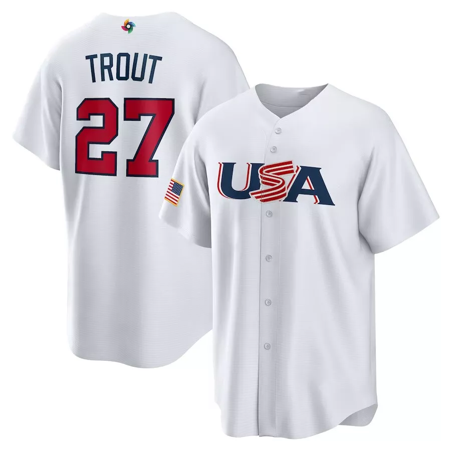 Mike trout white jersey sales