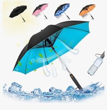 3 in 1 Umbrella with Fan, Portable Misting Fan Umbrella With UV Protection