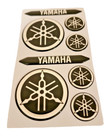 3D DOMED YAMAHA BIKE ROUNDAL STICKERS DECAL BLACK / SILVER FULL KIT FORKS / TANK