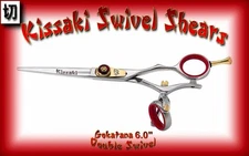 Kissaki Pro 6.0" Gokatana R DOUBLE SWIVEL Hair Cutting Scissors Salon Shears