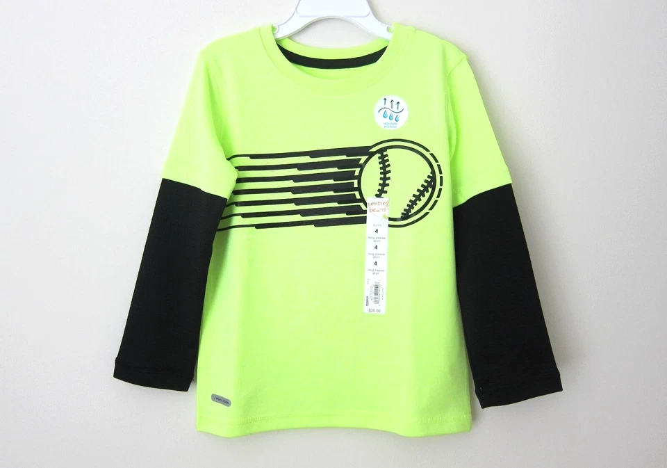 Camiseta gráfica de manga comprida Active Baseball Space Kid Boy tamanho 4 outono inverno - Imagem 2 de 4