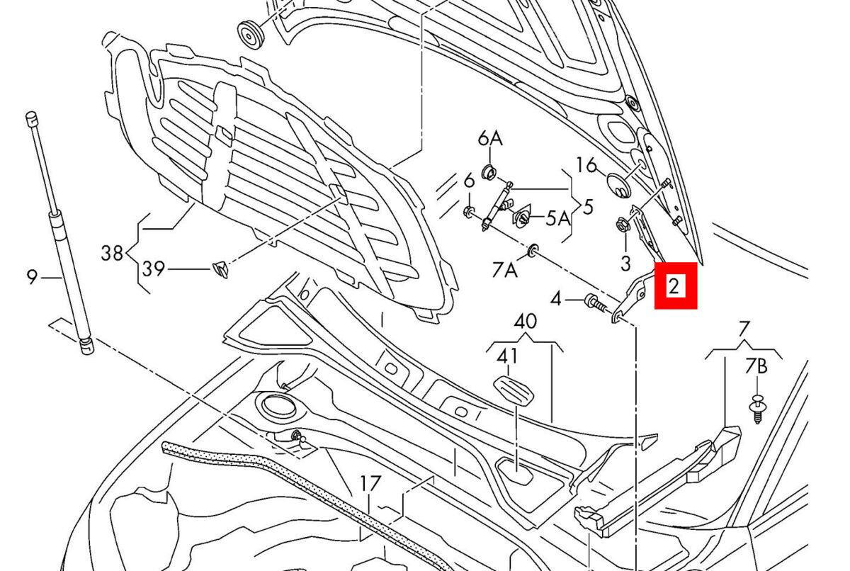 AUDI NEW GENUINE AUDI A3 S3 SPORTBACK 1216 ENGINE HOOD HINGE