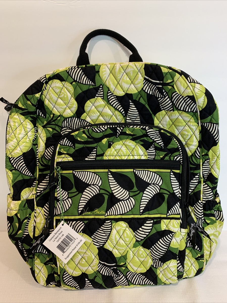 Vera Bradley Quilted Campus Backpack La Neon Rose Cotton 