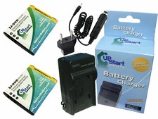 2x Battery  Charger with Car  EU Adapters for Olympus SZ-14 Digital Camera