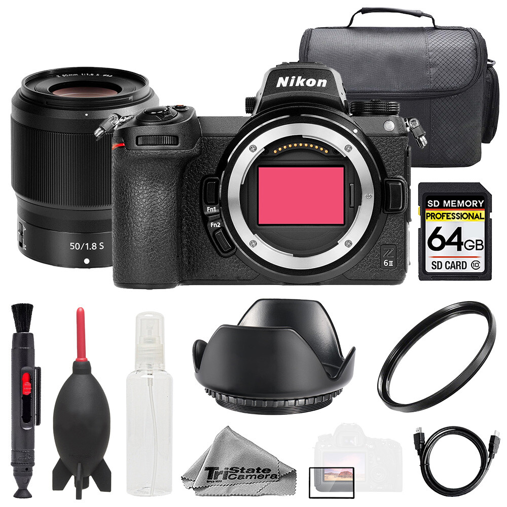 Nikon Z6Ⅱ 【Z50mm F1.8S・レンズ保護フィルター付き】 Nikon Z6 II + Z 50mm f/1.8 S Lens +64GB + Bag+ UV Filter- Basic