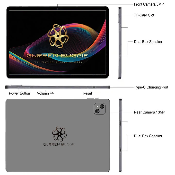 Gurren Buggie XDR13 Laptop Tablet Android 13 inch High End 2GHz - Image 2 of 4