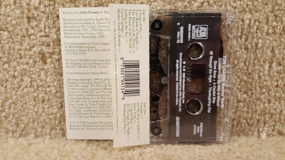 Tom Chapin Mother Earth Cassette Tape A&M Records Vintage 1990 Foto 2 de 4