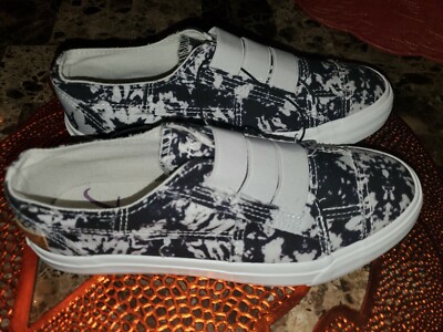 Blowfish Malibu Black & White Tie Dye Slip On Canvas Sneakers Shoes Size 7 NEW