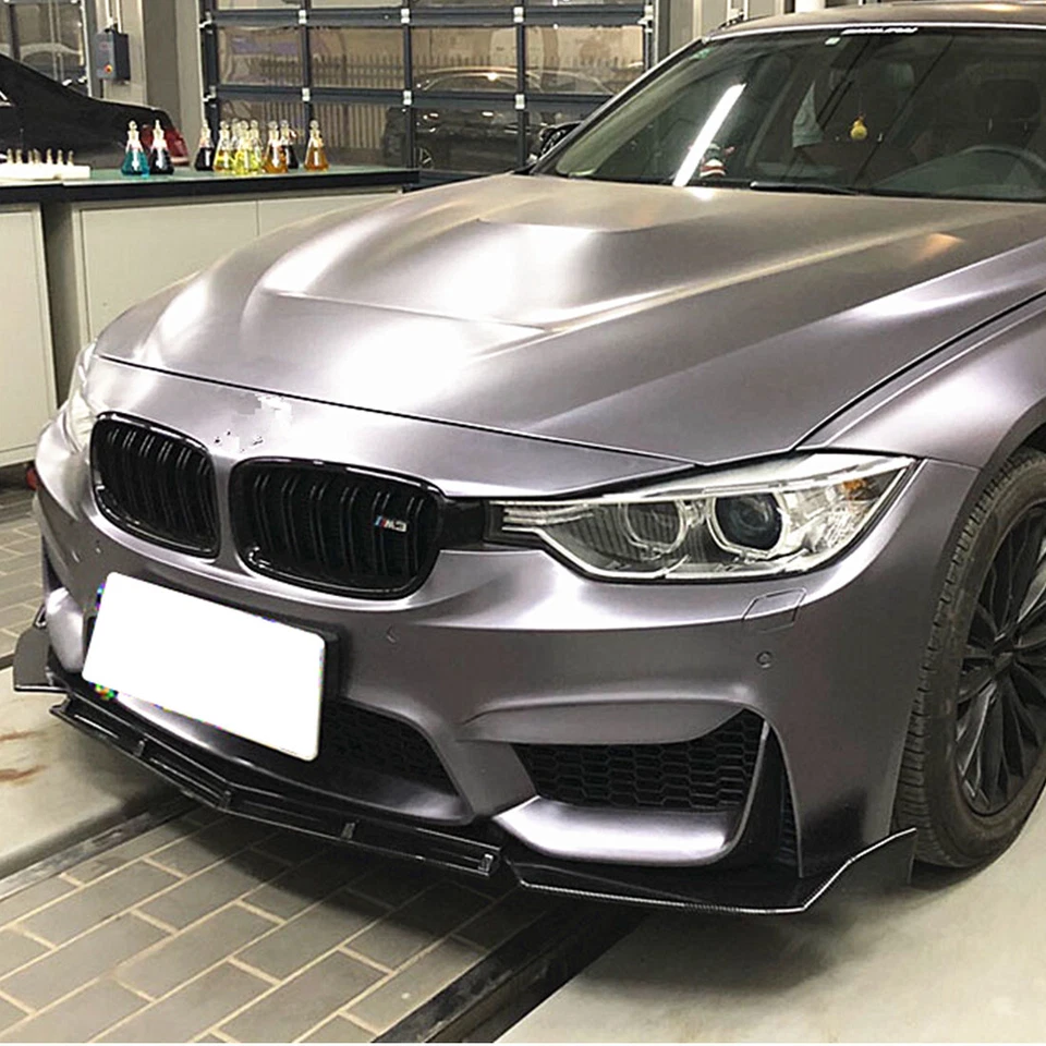 Universal Gloss Black Front Bumper Lip Splitter Spoiler Protector Body Kits Trim Foto 3 de 4