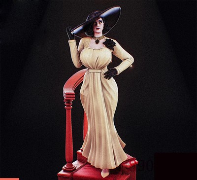 lady dimitrescu figure without dress Lady Dimitrescu 3D Printing Figure Unpainted Model Sculpture GK Blank Kit  Stock
