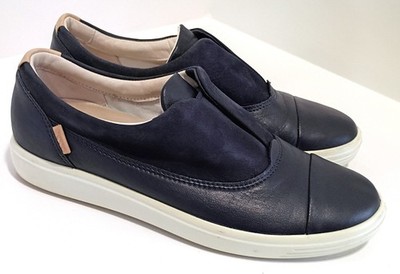 ECCO Soft 7 Slip-On 2.0 Comfort Sneakers navy blue nubuck and leather, 37 / 6