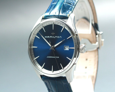 [Near MINT] Hamilton Jazzmaster H324510 Blue Dial 39mm Quartz Men's Watch