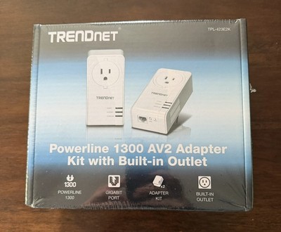 TRENDnet Powerline 1300 AV2 Adapter Kit, TPL-422E2K, Includes 2 x TPL-422E