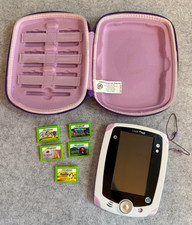 LeapFrog LeapPad Explorer Pink w Case 5 Games Tested Read Battery Door Damage