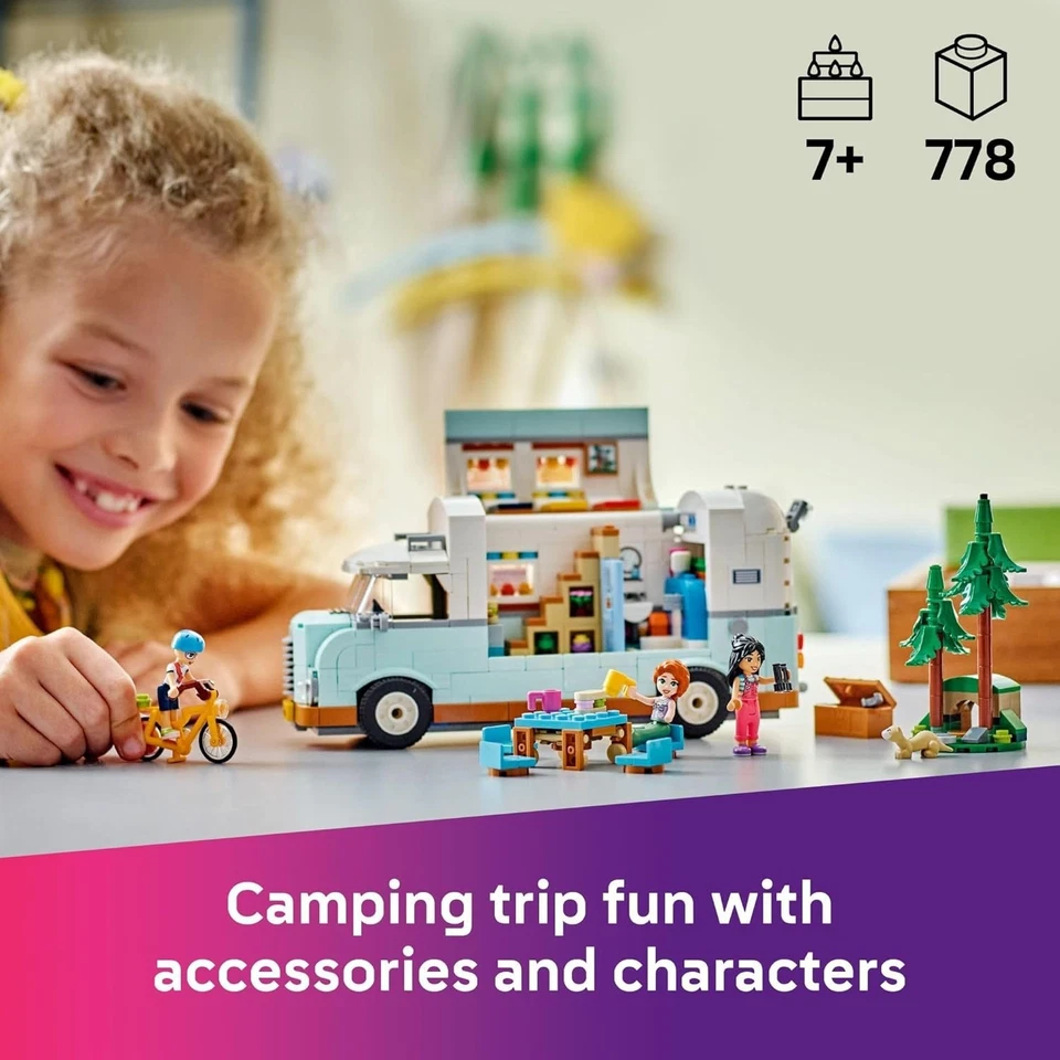 LEGO Friends Friendship Camper Van Adventure 42663 + 3 Minidolls & Ferret Figure - Image 2 of 4