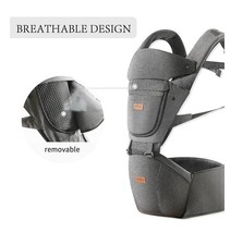 Apolla Ergonomic Baby Carrier with Hip Seat   Newborn to Toddler Grey