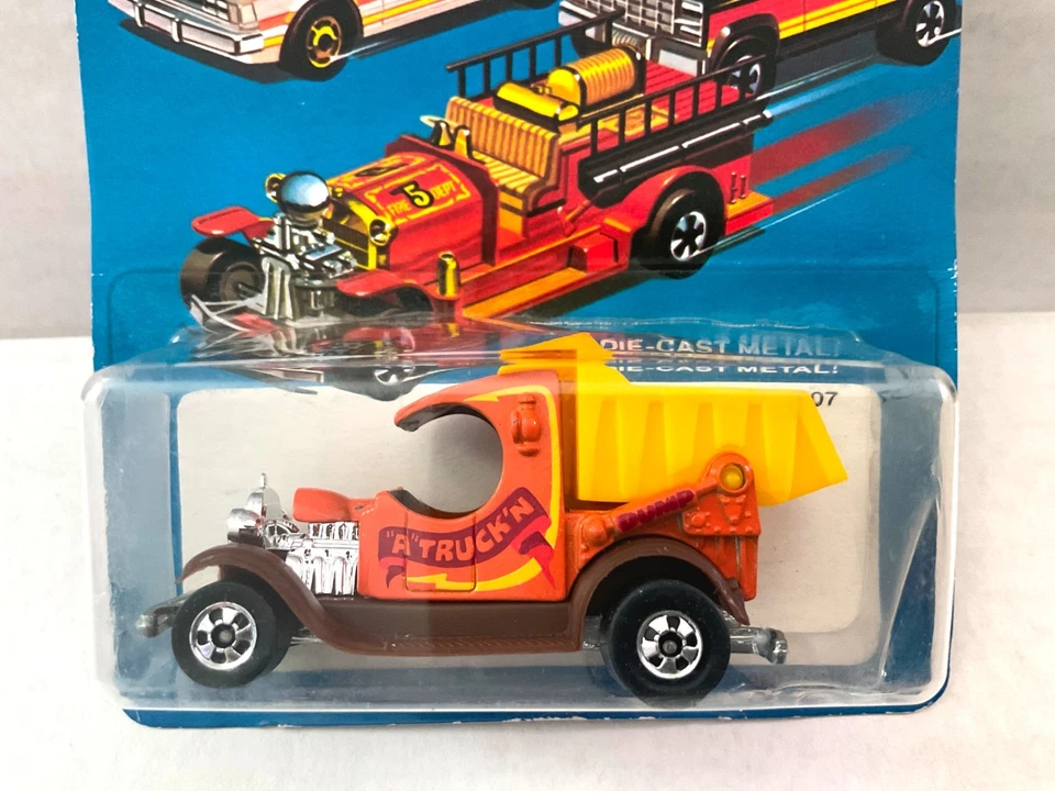 Hot Wheels DUMPIN A - Tarjeta azul vintage 1981 - naranja - Hong Kong 2507 Foto 2 de 4
