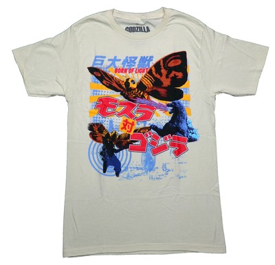 Godzilla New Adult T-Shirt - Mothra & Red Kanji Born of Light