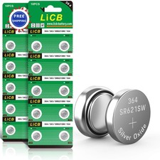 Battery Watch LiCB 20 Pack SR621SW 1.5V Button Cell Batteries