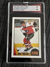 1987/88 O-PEE-CHEE  HOCKEY #2 - RICK TOCCHET ROOKIE CARD - KSA 7 (NM). rookie card picture