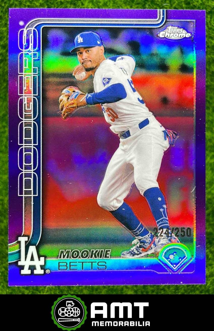 Mookie Betts 224/250 2025 Topps Chrome Purple Refractor Los Angeles Dodgers #50