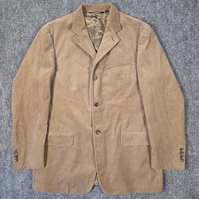 Vintage 90s Polo Ralph Lauren Mens L Corduroy Blazer Jacket Coat Tan 3 Button