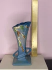 1946 Vintage Roseville Pottery Blue SNOWBERRY Tall Handled Vase IVI-7