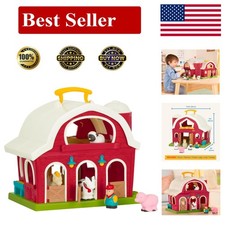 Big Red Barn Animal Farm Playset for Toddlers - Engaging Learning Toy, 13.5x9x12