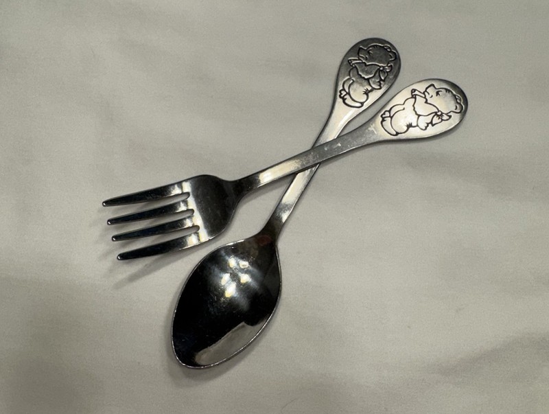 Vintage 2 Pc Childs Tommee Tippee Silverware Set