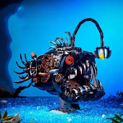 DK Klemmbausteine Mechanisch Steampunk Anglerfisch 1038 Stk Laternenfisch Geschenk