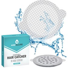 50 Pack Disposable Shower Drain Hair Catcher Mesh Stickers - Peel  Stick Dra...