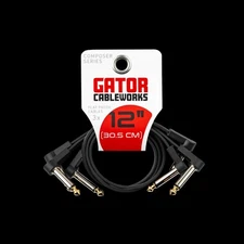 Gator Cableworks Composer Series Flat Patch Cables, 12 inch - 3 Pack