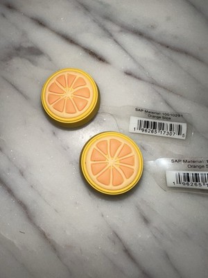 2x RARE orange slice fruit   authentic original jibbitz   crocs shoe charms