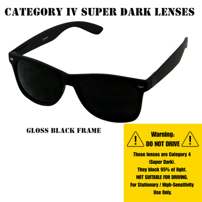 Black Out Sunglasses for Men Women Retro Classic Square Category 4 Super Dark