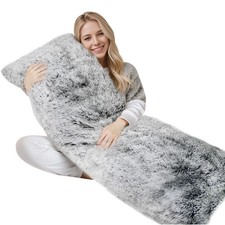 ZonLi Fluffy Body Pillow, Full Pillows for Adults, 20 in x 54 in, Grey