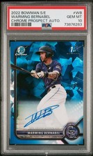 2022 Bowman Sapphire Edition Chrome Prospects Warming Bernabel PSA 10 Auto