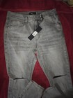 NovaMen Fashion Nova 30x33 Grey Stacked Skinny  Distressed Ripped — photo 1