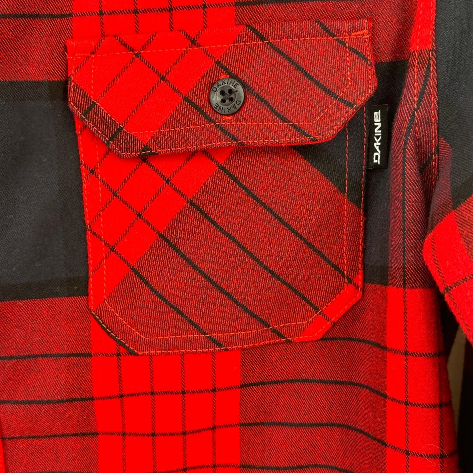 Camisa de franela Dakine Reid Tech para hombre talla pequeña roja negra a cuadros búfalo Foto 2 de 4